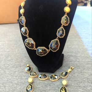 Chloe + Isabel Gilded Ivory & Jet Collar Set